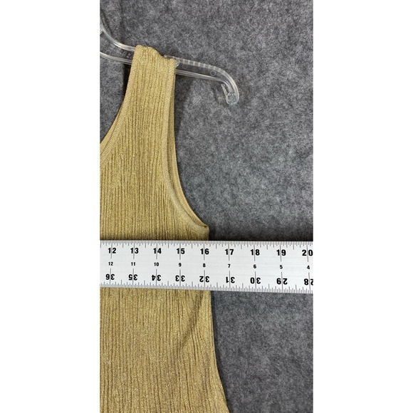 St John Top Small Gold Metallic Knit Ribbed Career Wedding Holiday USA - Picture 8 of 9